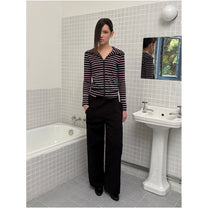 Howdycat Spring 26 Triple Acetate Low Rise Dislocation Waistband Deconstructed Casual Trousers Black image 0